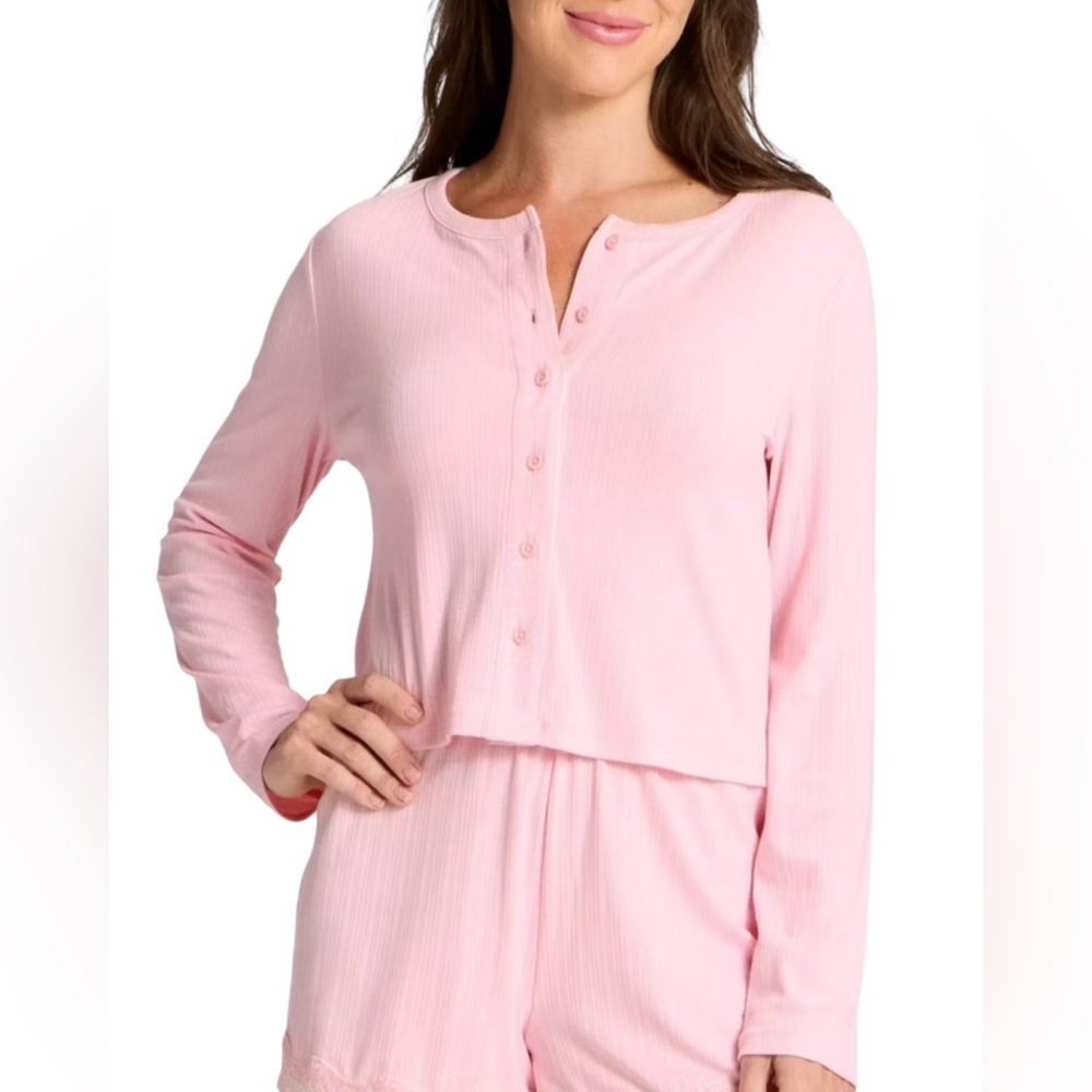 Auden‎ Women's Variegated Ribbed Pajama Cardigan and Pants Set XL